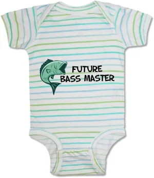 Baby Bodysuit Future Bass Master Fishing Ocean Sea Life Boy & Girl Striped Baby Clothes Funny Cotton Stripes Multi Boy Design Only 6 Months