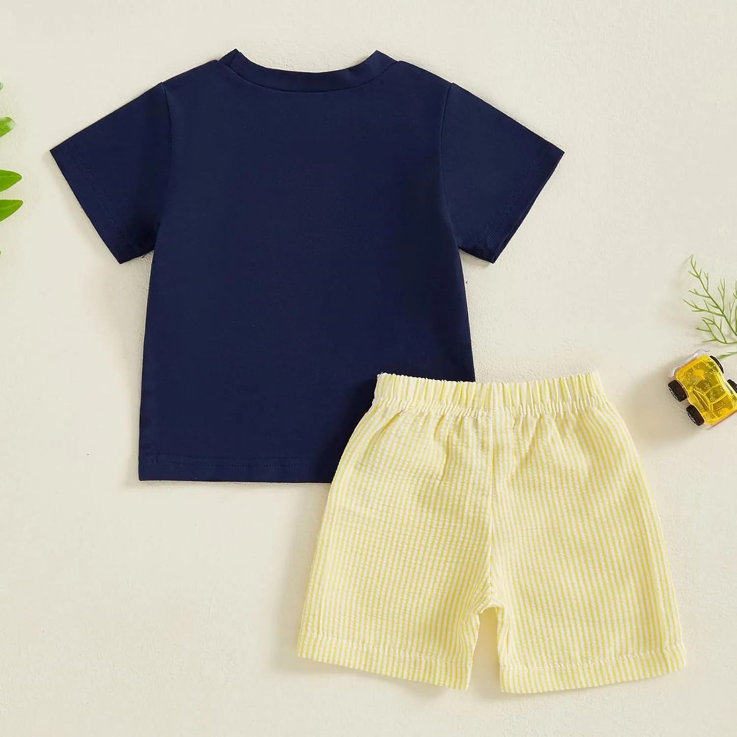 Baby Toddler Boy Summer Clothes Tractor Embroidery Short Sleeve T-shirt Plaid Shorts Set 6M 12M 18M 2T 3T 2Pcs Outfit