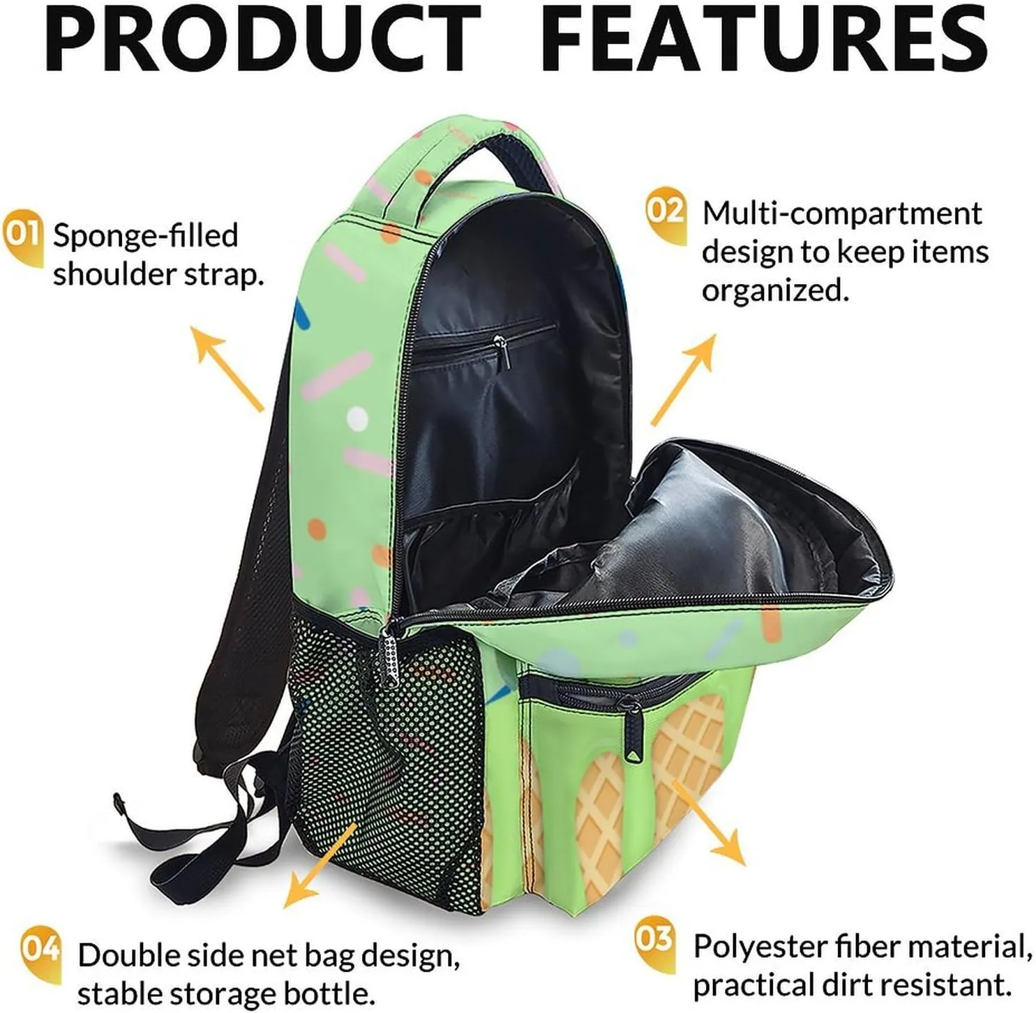 Backpack for Kids, Frog Bookbag, 17 Inch Cute Girls Schoolbag for Gift, Casual Book Bag for Preschool Elementary Kindergarten School Travel Camping