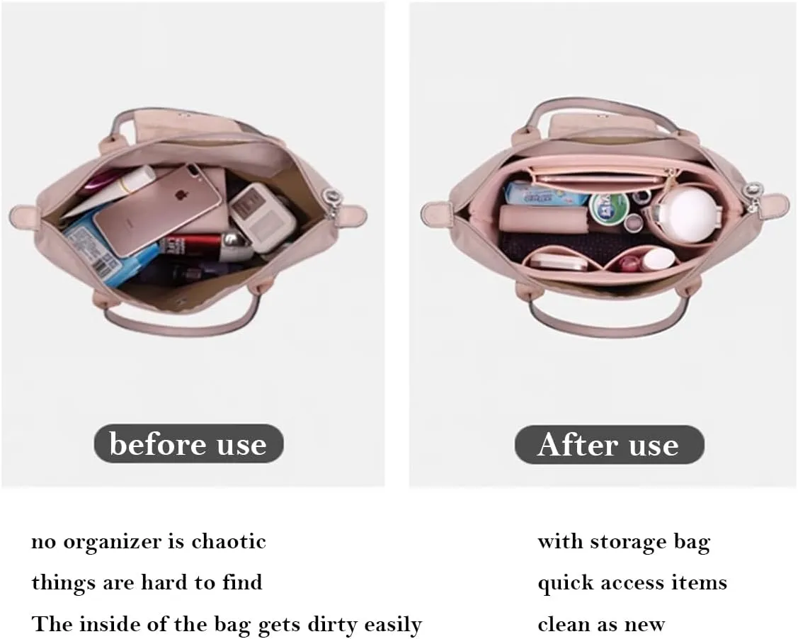 Bag Insert Organizer, purse accessories, Suitable For Longchamp long handle tote organizer (Black, L（long handle）)