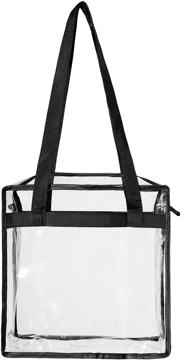 BAGAIL Clear Bags Stadium Approved Clear Tote Bag with Zipper Closure Crossbody Messenger Shoulder Bag with Adjustable Strap