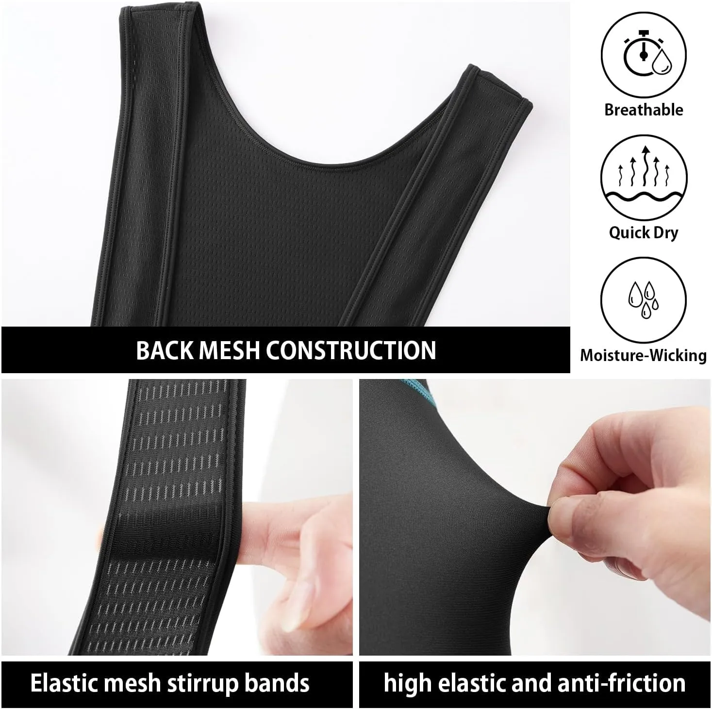 baleaf Men's Cycling Bib Shorts 4D Padded, Road Bike Cycling Bibs Biking Bicycle Shorts Gel Pockets UPF50 