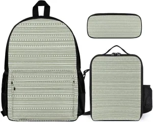 Bamanko Dotted Striped Lightweight Pocket Backpack Crossbody Lunch Bag Set Unisex