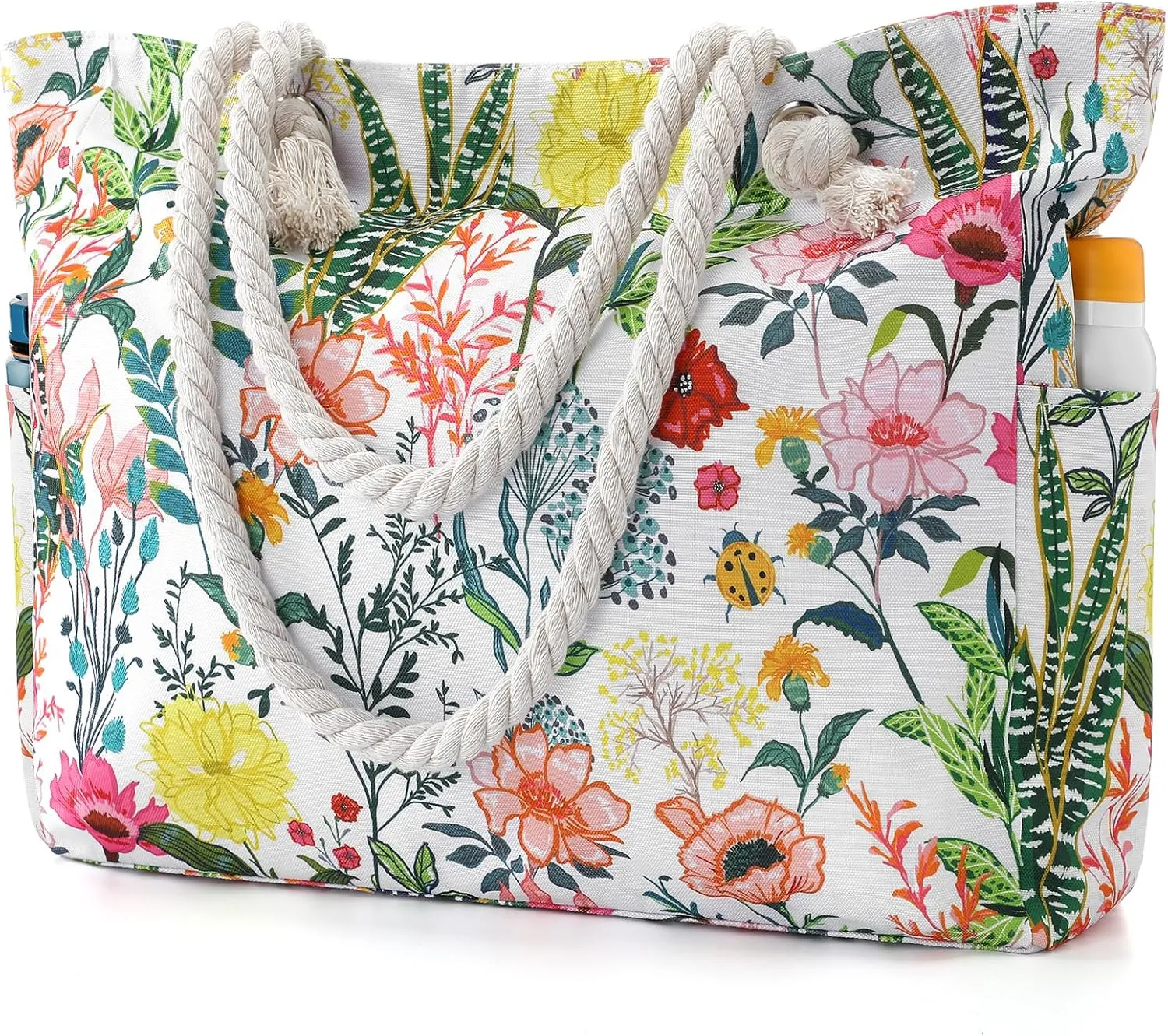 Beach Bags for Women - Large Beach Tote Bag, Women Sandproof Pool Bag for Pool Gym Grocery Travel