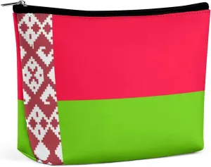 Belarus Flag Travel Friendly Makeup Bag Compact Waterproof Cosmetic Pouch Organizer for Women