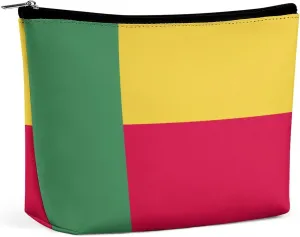 Benin Flag Travel-Friendly Makeup Bag Compact Cosmetic Organizer for Women Girls