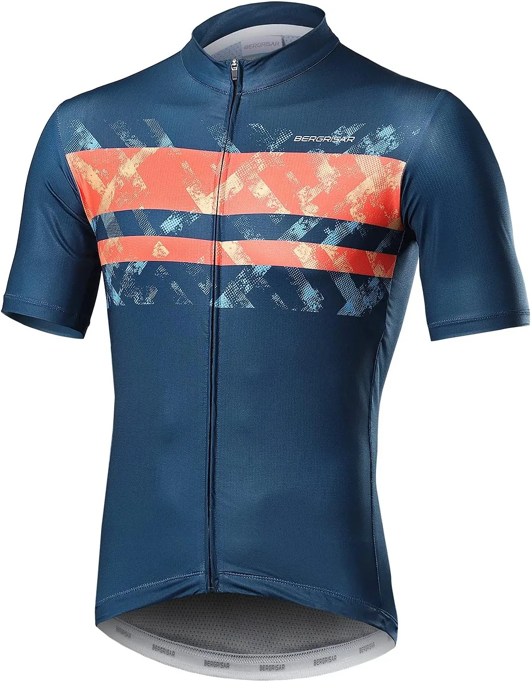 BERGRISAR Cycling Jersey Mens Bike Shirts Short Sleeve Bicycle Biking Clothes with Pockets Reflective