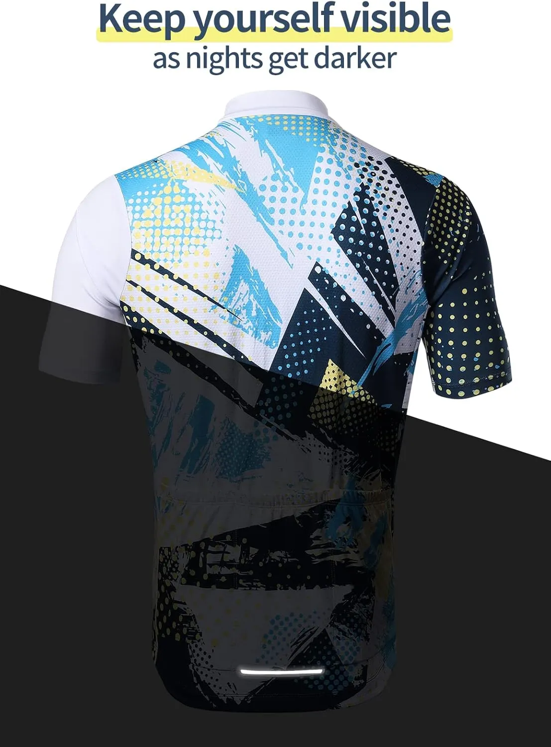 BERGRISAR Cycling Jersey Mens Bike Shirts Short Sleeve Bicycle Biking Clothes with Pockets Reflective