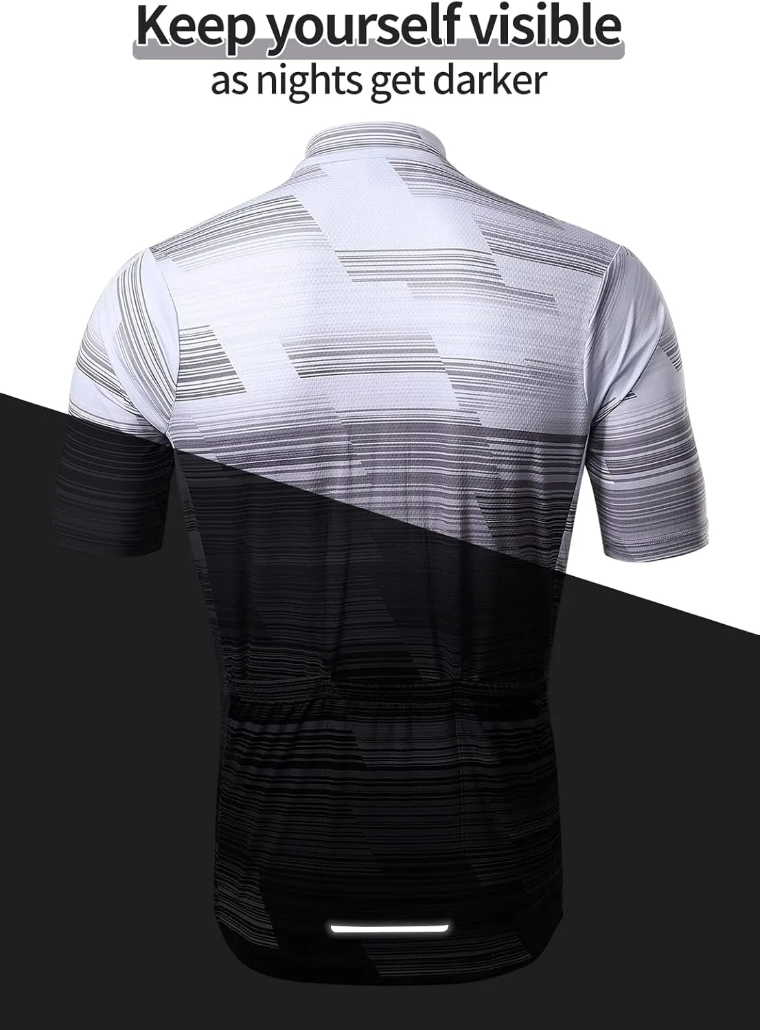 BERGRISAR Cycling Jersey Mens Bike Shirts Short Sleeve Bicycle Biking Clothes with Pockets Reflective