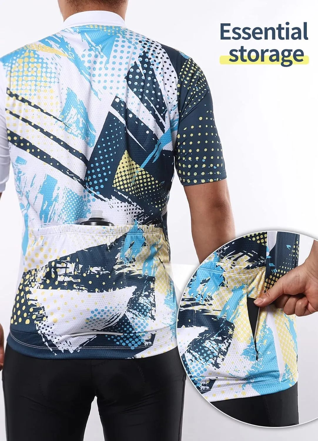 BERGRISAR Cycling Jersey Mens Bike Shirts Short Sleeve Bicycle Biking Clothes with Pockets Reflective