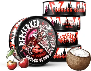 Berserker Energy Pouches - Eagles Blood - Caffeine Infused - 100mg Per Pouch - 5 Pack - Tobacco & Nicotine Free - Energy Drink Replacement