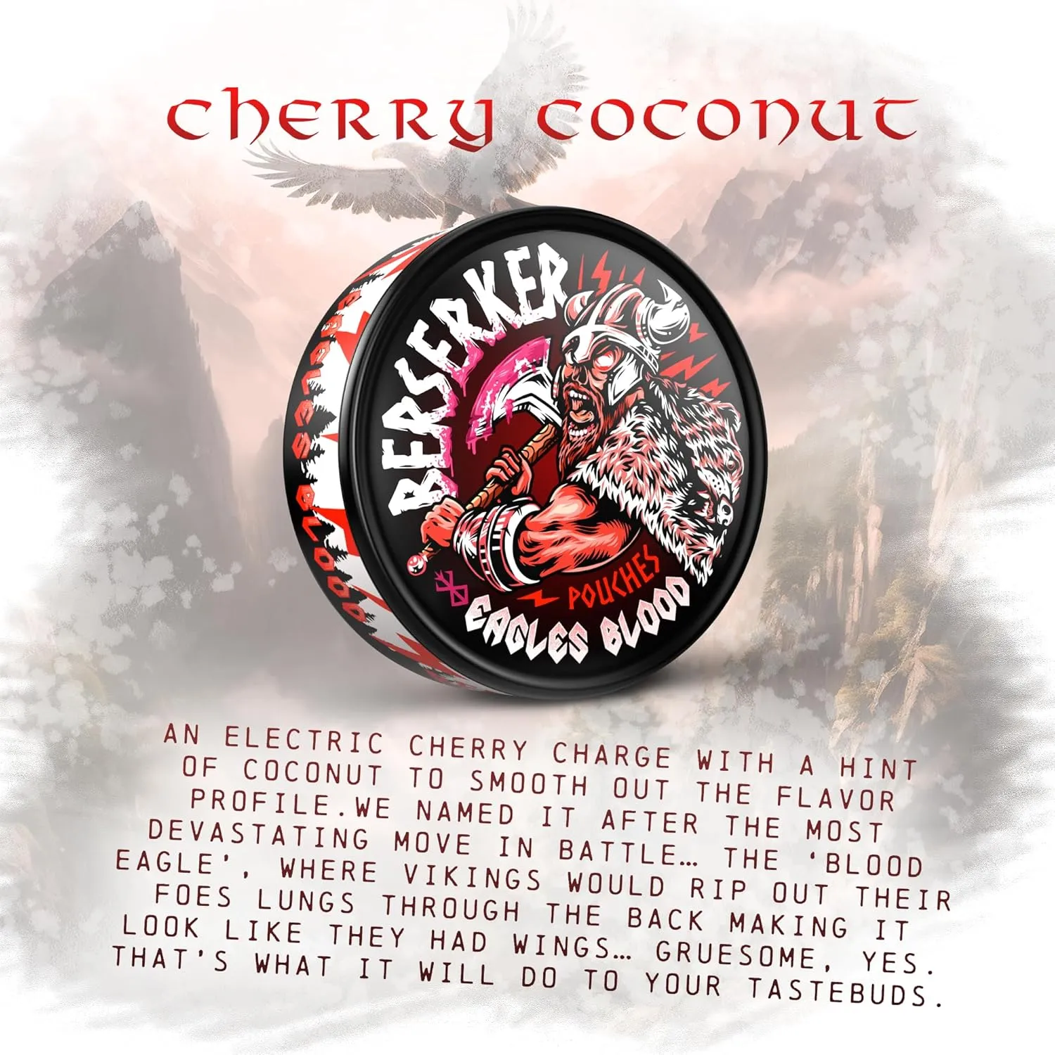 Berserker Energy Pouches - Eagles Blood - Caffeine Infused - 100mg Per Pouch - 5 Pack - Tobacco & Nicotine Free - Energy Drink Replacement