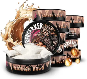 Berserker Energy Pouches - Kraken Cola - Caffeine Infused - 100mg Per Pouch - 10 Pack - Tobacco & Nicotine Free - Energy Drink Replacement