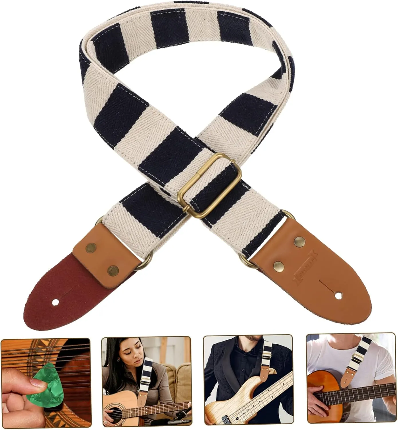 BESTonZON Striped Guitar Strap Creative Guitar Strap Belts Guitar Carrier Strap Electric Guitar Accessories