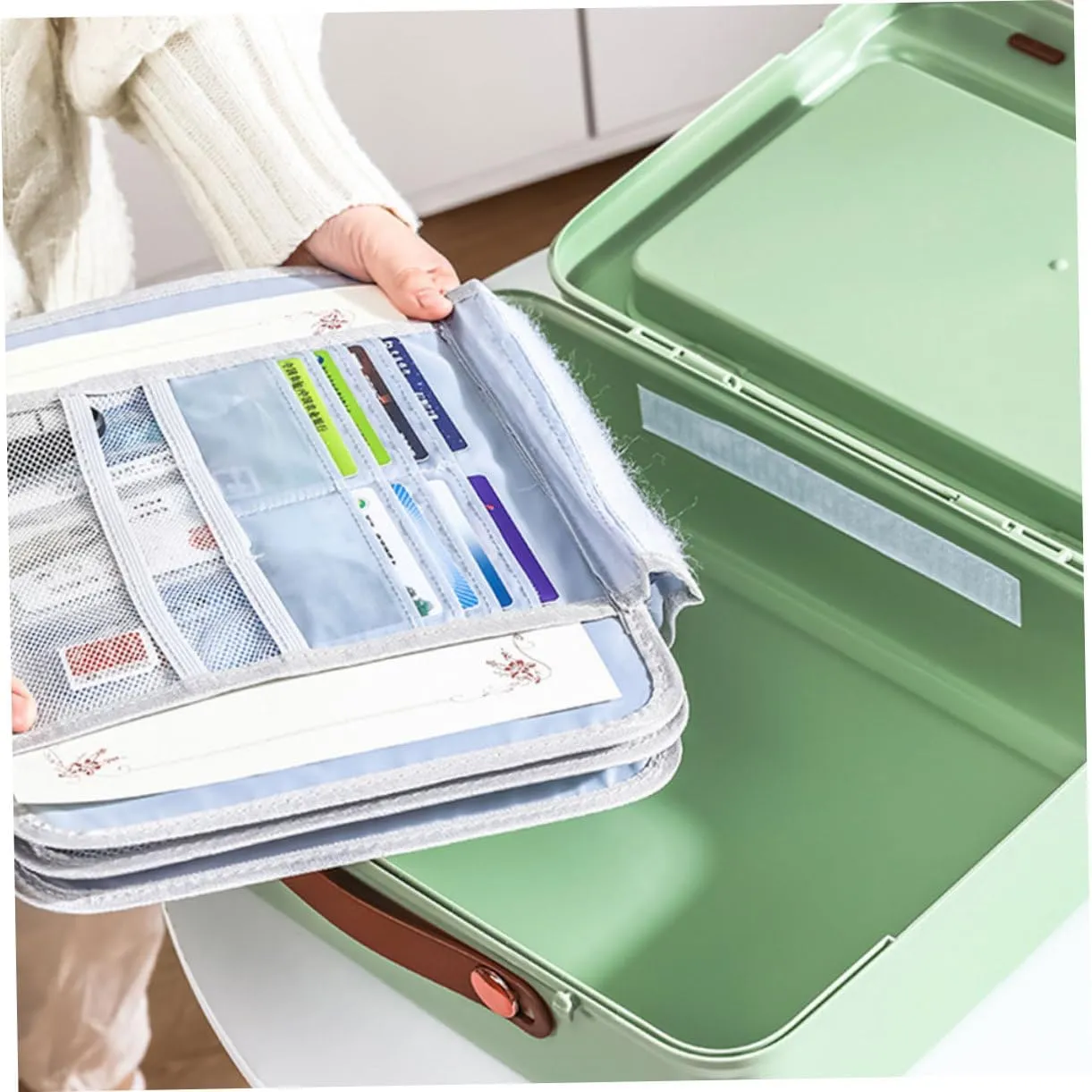 BESTYASH Id Storage Bag Organizer Bag for Files Certificates Documents Multi-layer Folder Case