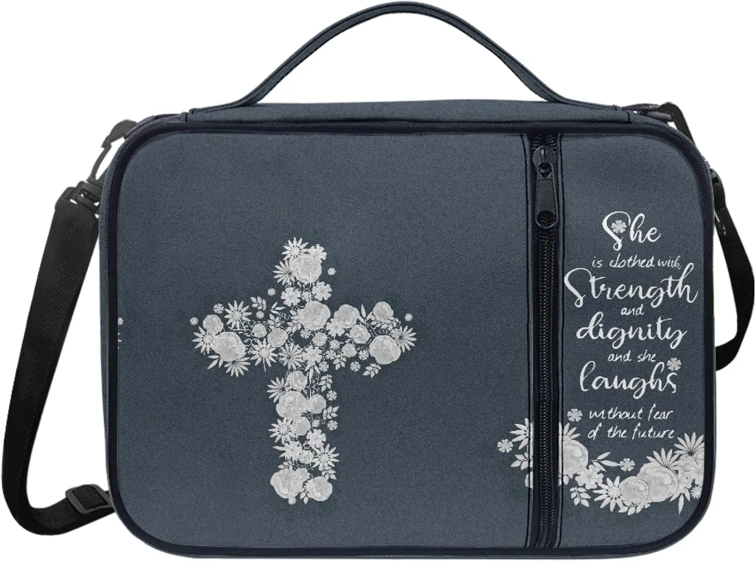 Bible Covers for Women Men Kids with Handle& Shoulder Strap Crossbody Bible Tote