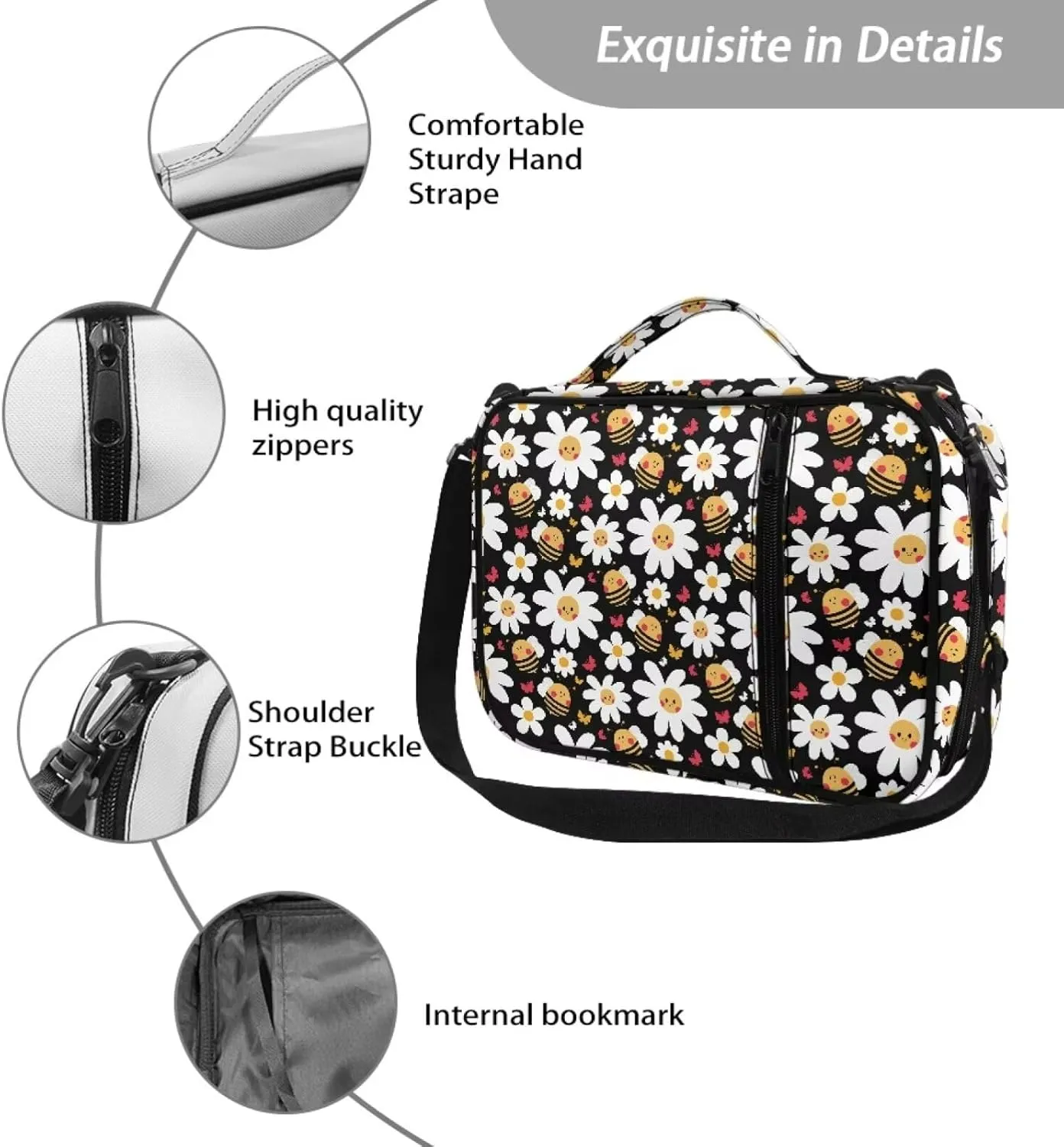 Bible Covers for Women Men Kids with Handle& Shoulder Strap Crossbody Bible Tote