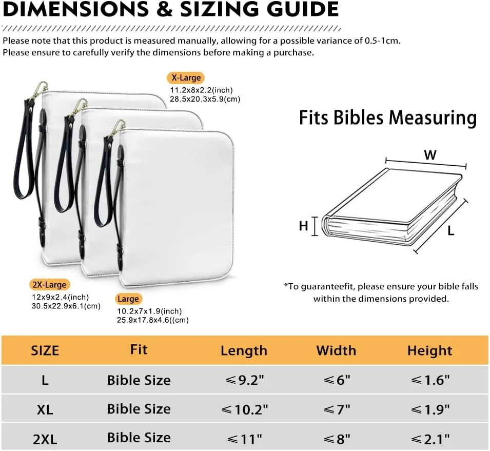 Bible Covers for Women,PU Bible Bags with Handle & Wristlet Strap, Bible Carrying Case and Bookmark Set