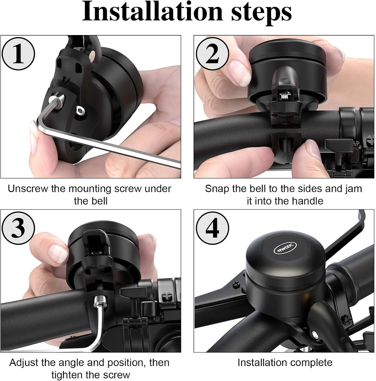 Bicycle Bell for Apple AirTag 120dB, AirTag Bike Mount GPS Tracker Waterproof Classic Brass Holder Hides Air Tag Under Bike Bell Anti-Theft