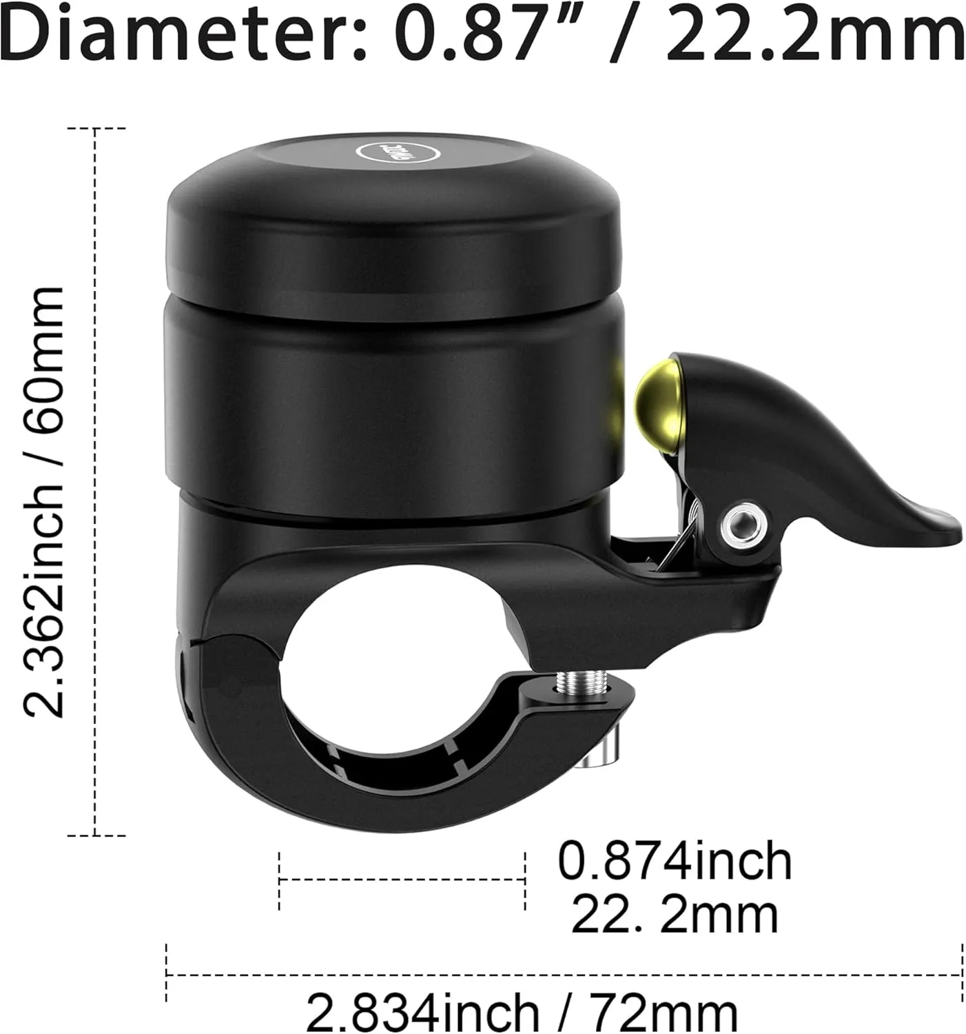 Bicycle Bell for Apple AirTag 120dB, AirTag Bike Mount GPS Tracker Waterproof Classic Brass Holder Hides Air Tag Under Bike Bell Anti-Theft