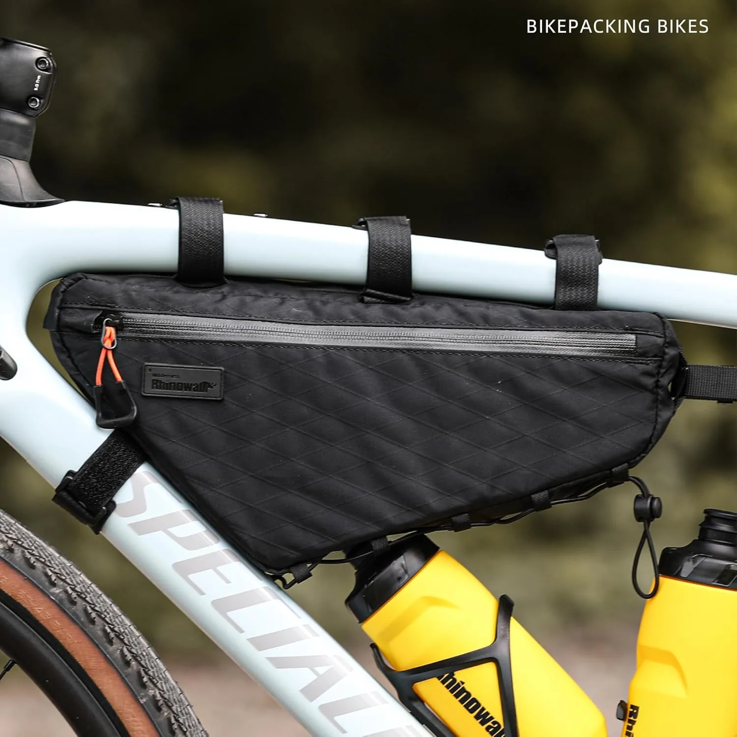 Bicycle Frame Bag Bike Triangle Bag Waterproof Bike Bag 2.9L with Dual Side Mesh Pockets for MTB Road Bike Cycling Commuting and Outdoor Adventures