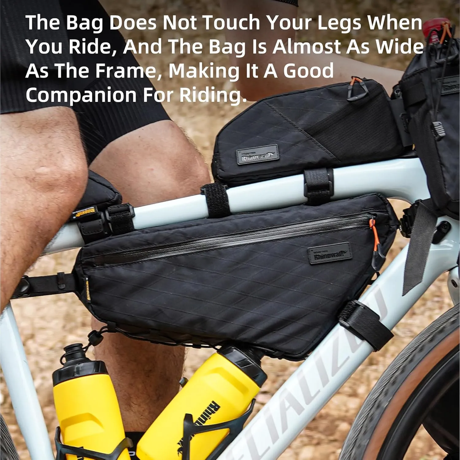 Bicycle Frame Bag Bike Triangle Bag Waterproof Bike Bag 2.9L with Dual Side Mesh Pockets for MTB Road Bike Cycling Commuting and Outdoor Adventures