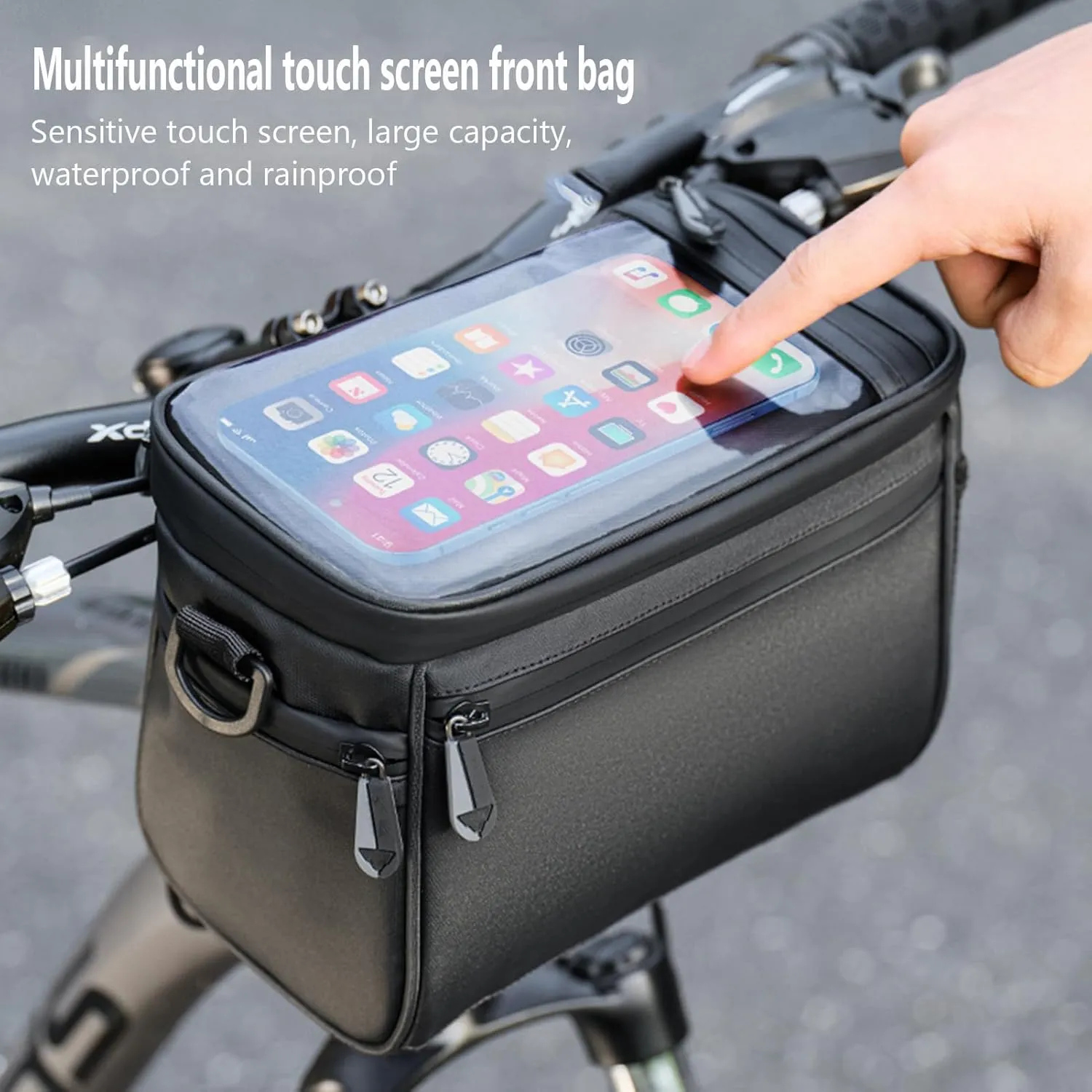 Bicycle Handlebar Bag for Scott Roxter/Spark/Voltage/Addict/Foil Waterproof Dustproof Bicycle Phone Bag Wear Resistant Bicycle Bag Cycling Accessories,A