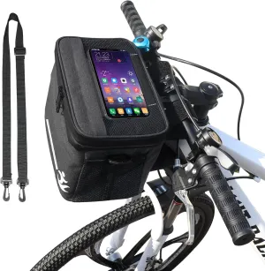 Bicycle Handlebar Bag, Insulated Lunch Bag, Portable with Touchscreen on the Phone, Robust Support Frame on Bicycle Handlebar