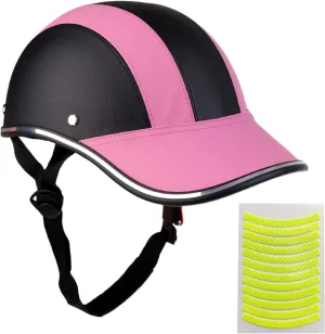 Bicycle Helmet for Adults Small/Large Bike Helmet for Women and Men Adjustable Safe Baseball Cap PU Sunshade 21.7-24.4 INCH Bike Cycling Helmets with 12PCs Reflective Sticker