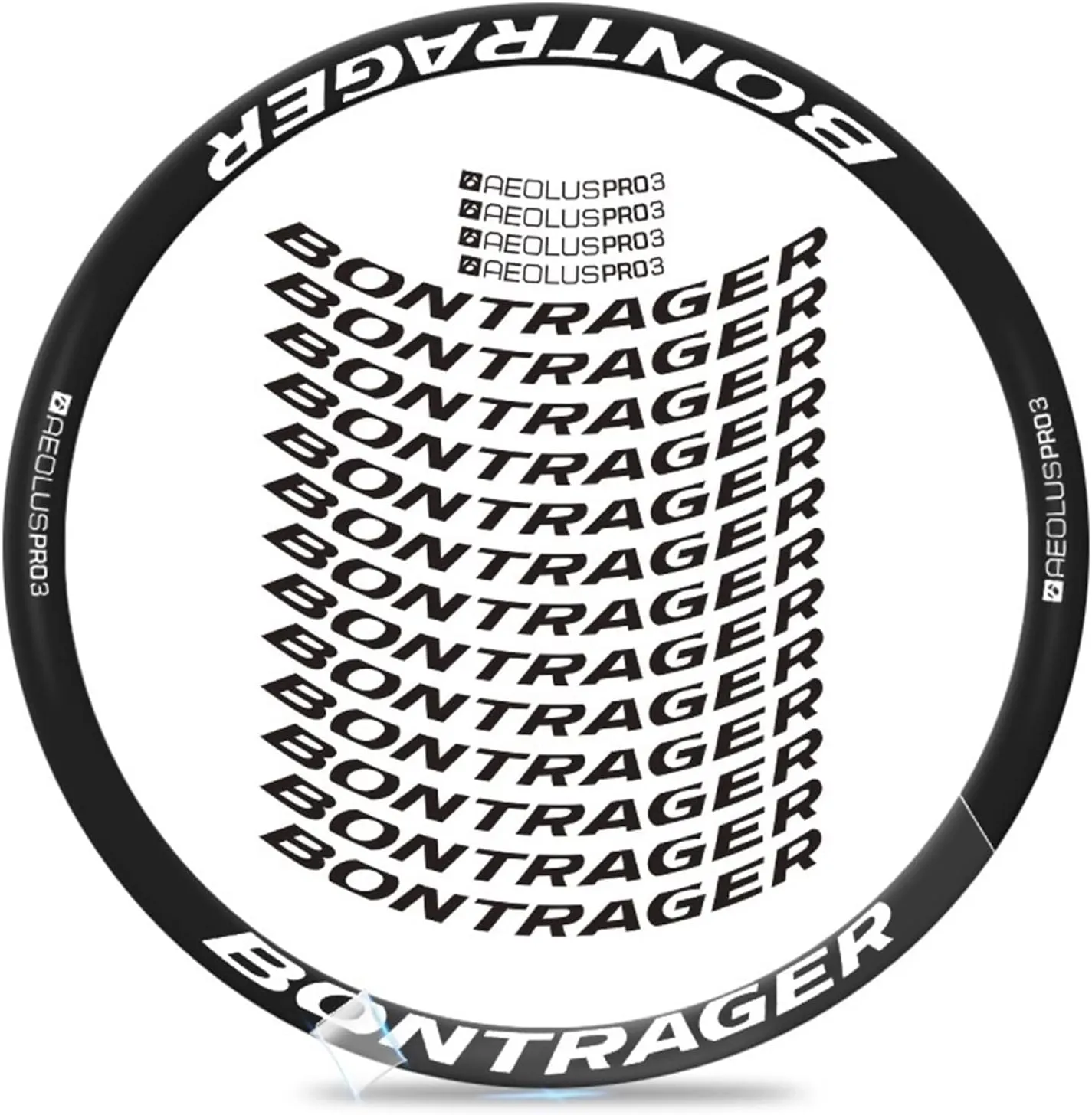 Bicycle Wheel Sticker BON-TRA-GER AEO-LUS PRO3 Road Bike Knife Ring Rim Wheel Group Sticker 30mm Rim Height