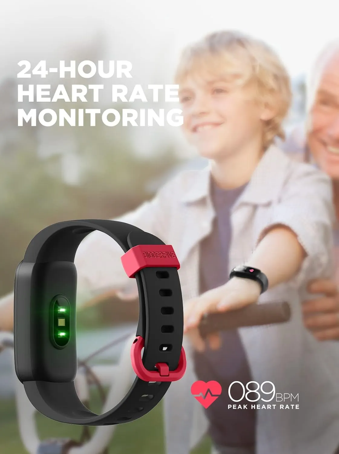BIGGERFIVE Vigor Kids Fitness Tracker for Girls & Boys Ages 5-15, Kids Watch with IP68 Waterproof, Pedometer, Activity Tracker with Heart Rate & Sleep Monitor, Calorie & Step Counter Watch