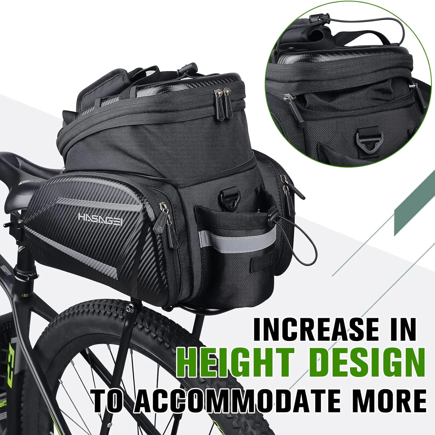 Bike Bag,Bicycle Bag,Bike Rack Bag,35L Capacity,Waterproof,Bike Trunk Storage Travel Bag Panniers for Rear Rack