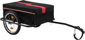 Bike Cargo Trailer, Foldable Bicycle Cart Bike Wagon Trailer w/Universal Bike Hitch & 20" Quick Release Wheel, Folding Bike Luggage Carrier w/Waterproof Cover, Large Loading Bike Storage Cart