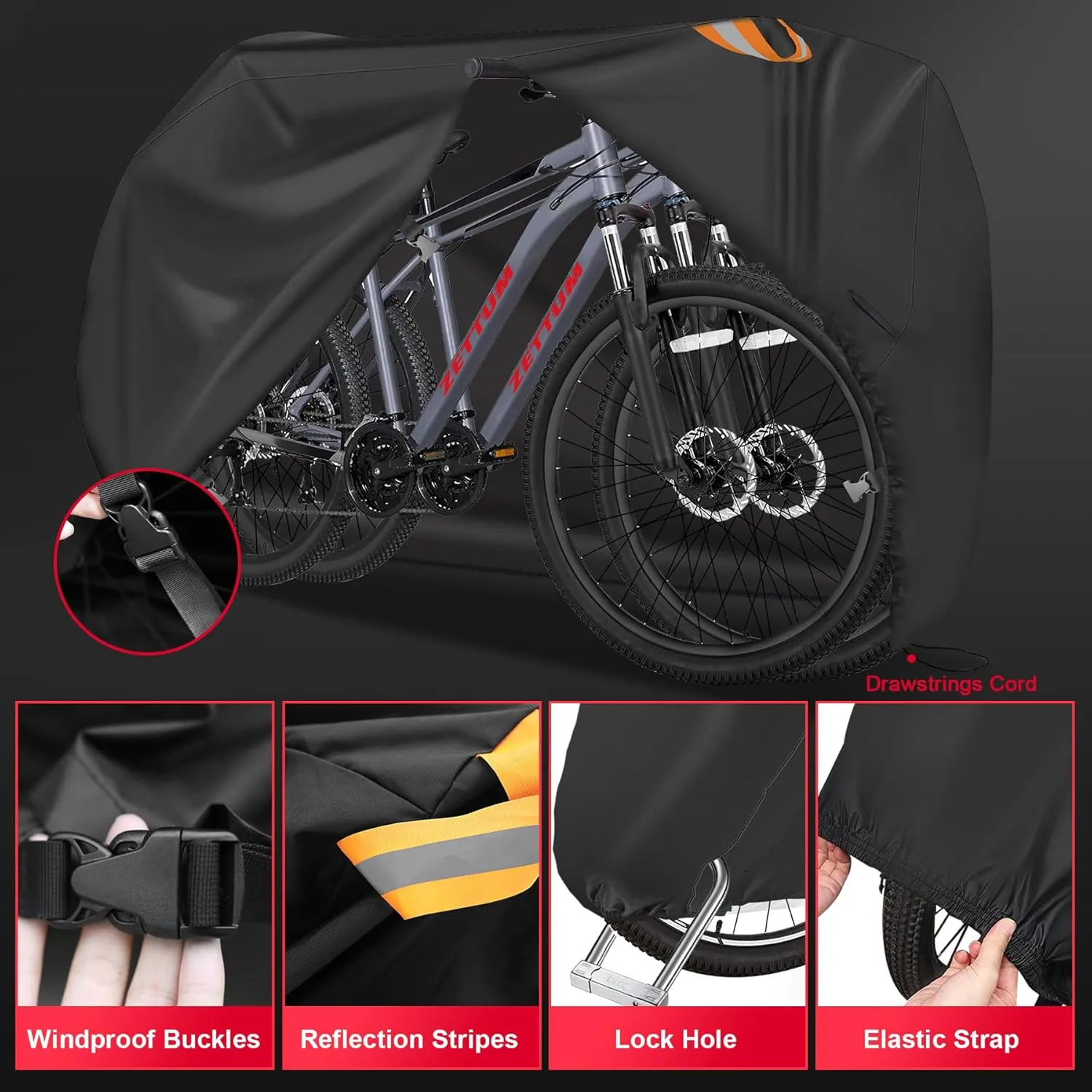 Bike Cover for 2 Bikes - Outdoor Bike Covers for Stationary 2 Bikes Heavy Duty & Waterproof, 600D Bicycle Covers for 2 eBike, Mountain Bike, Road Bike, Hybrid Bike, Beach Cruiser Bike Storage