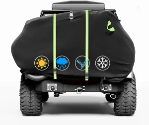 Bike Cover for Transport 2 Bikes, 600D Bike Covers for 2 Bikes on Rear Bike Rack Waterproof & Windproof Bike Rack Covers for 2 Bikes on Hitch Travel