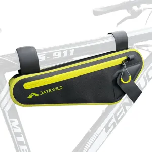 Bike Frame Storage Bag, Water-Resistant Bike Triangle Pouch, Extended Straps to fit Bike Models, Large Capacity For Road Bicycle, Green(2L)