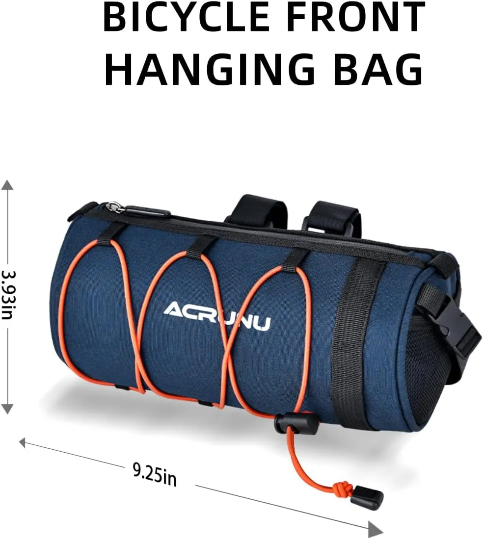 Bike Handlebar Bag, Bicycle Front Hanging Bag with Shoulder Strap, Multifunctional Bike Accessories for Road Mountain Bike Cycling Travel.(Dark blue)