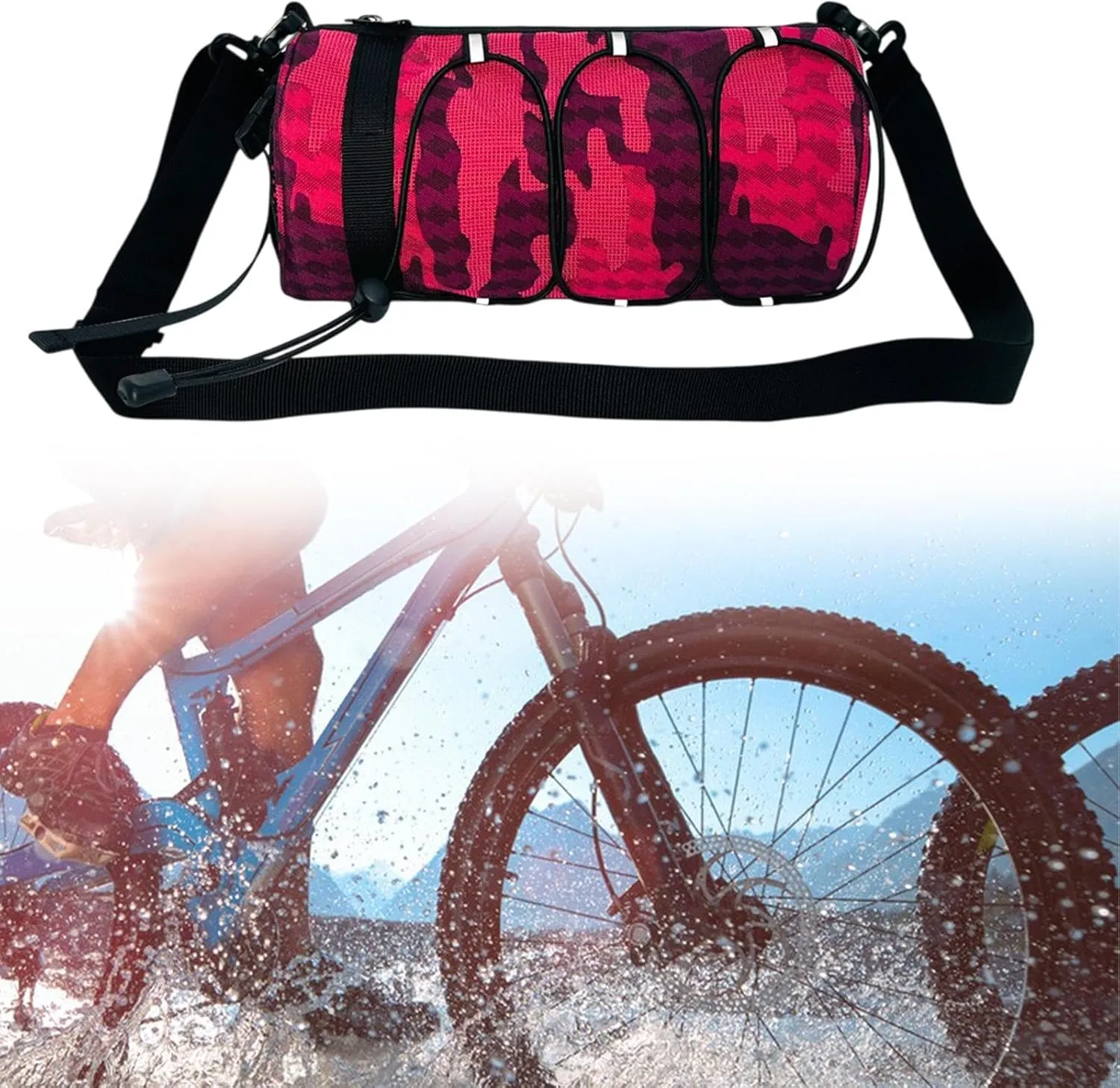Bike Handlebar Bag Frame Bag Crossbody Bag Cycling Pack Bicycle Front Storage Bag for Cycling Mountain Road Bicycle