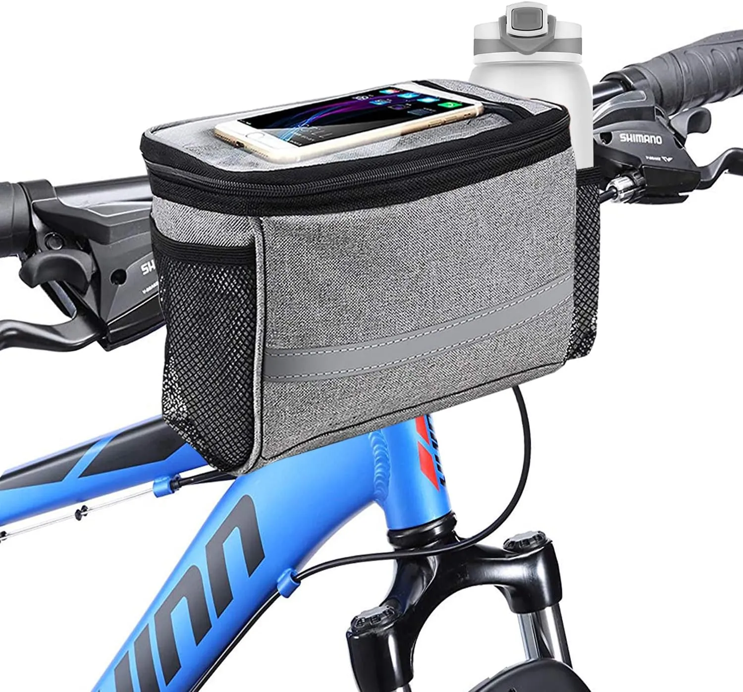 Bike Handlebar Bag - Front Basket with Bike Phone Mount, Cooler Bicycle Pouch Pack for Kids, Girls, Boys, Men, Women