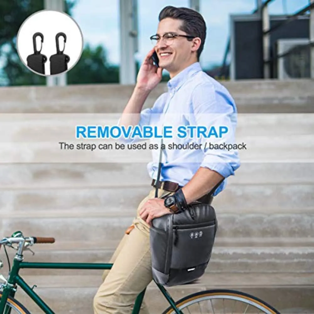 Bike Handlebar Bag, Multifunctional Detachable Strap Pack Reflective Cycling Pouch, Waterproof Mini Shoulder Handbag for Men Women