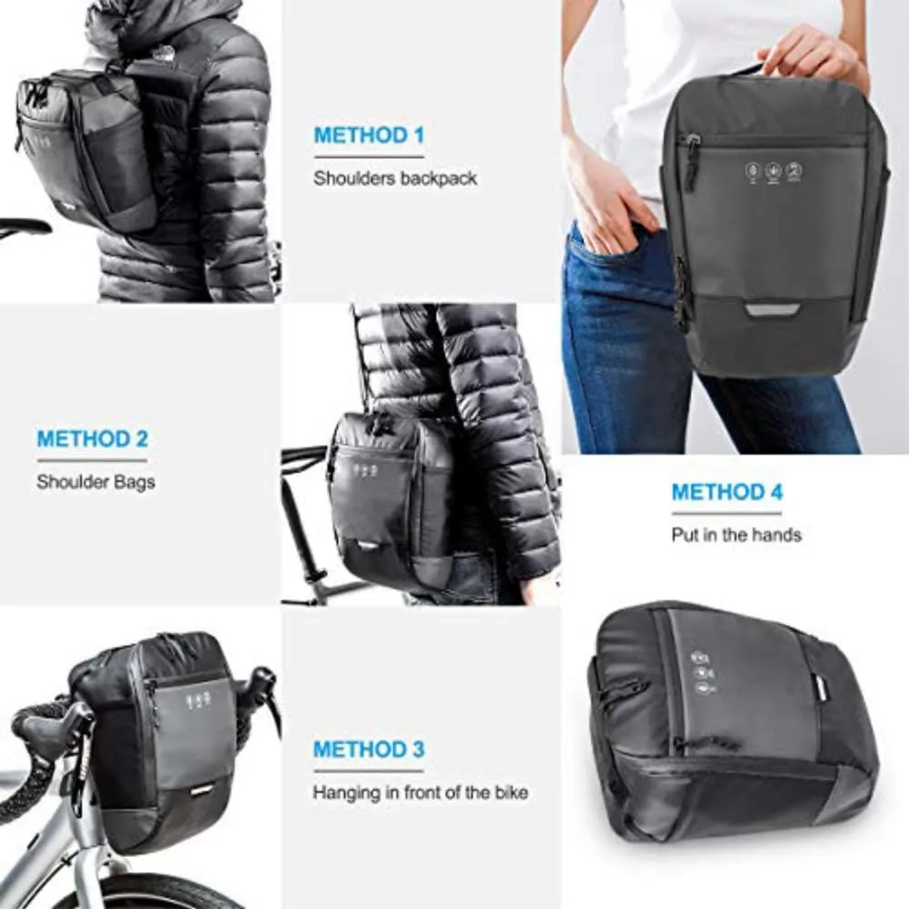 Bike Handlebar Bag, Multifunctional Detachable Strap Pack Reflective Cycling Pouch, Waterproof Mini Shoulder Handbag for Men Women