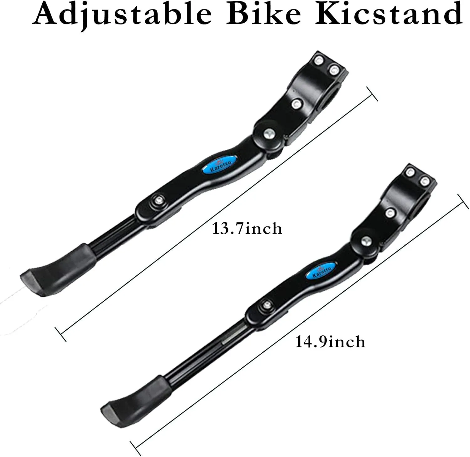 Bike Kickstand Adults- Adjustable Rear Side Aluminum Alloy Bicycle Stand Kickstand Fit for 22" 24" 26" 28" Bike Kick Stand for Mountain Bike Road Bicycles Kickstand (black)