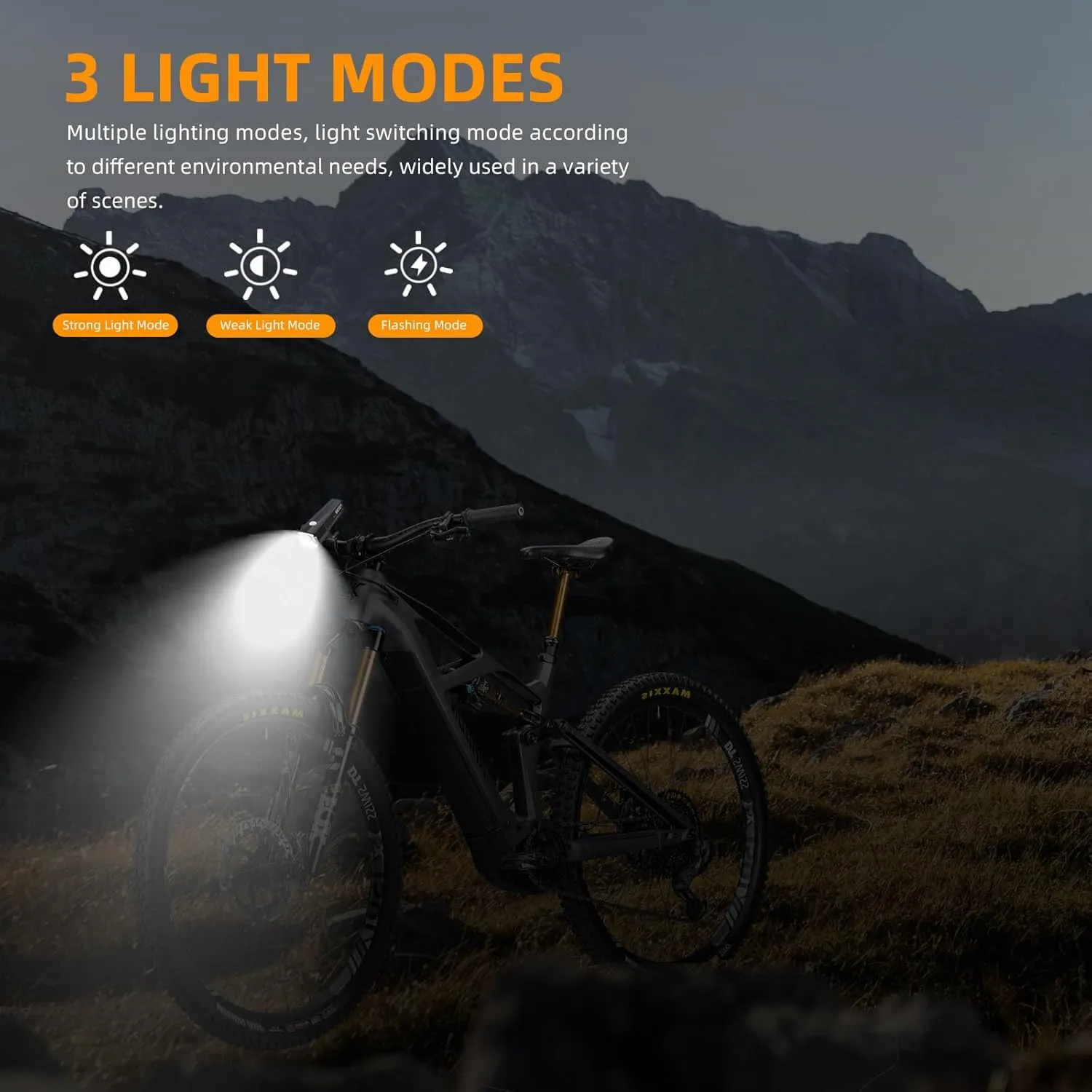 Bike Light Headlight 1200lumens 10W CREE led, Compatible with Apple FindMy APP, 3 1Modes，Front Bicycle Light Rechargeable Waterproof for Road Cycling, Mountain Biking, Night Riding