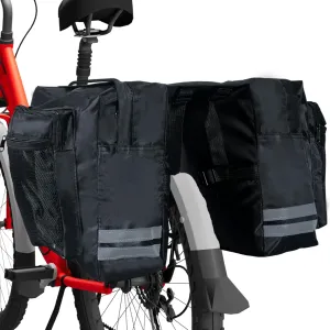 Bike Panniers, Water Resistant Bicycle Commuting Bag with Reflective Trim, Large Capacity Bike Saddle Bag for Bicycle Rear Rack