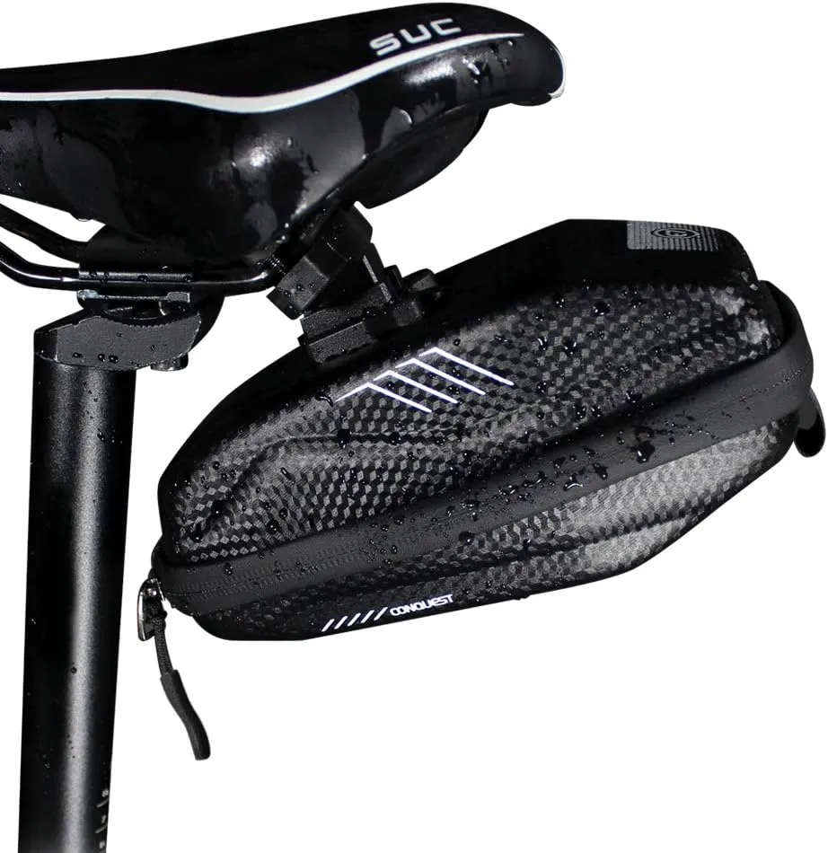 Bike Saddle Bag, Waterproof Bike Under Seat Pack Rear Bag Pannier Storage Bag Mountain Road MTB Bicycle EVA PU Saddle Bag, Bicycle Repair Tools Pocket Pack Cycling Pouch with Reflective Stripe