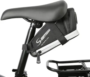 Bike Seat Bag Bicycle Saddle Bag Under Seat Waterproof Reflective Cycling Saddle Pack for Mountain Road Bikes Black