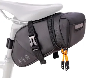 Bike Seat Bag, Water-resistant Bicycle Saddle Bag with Reflective Strap, Expandable Capacity Cycling Under Seat Pouch 1.5-2 L, Bike Seat Pack for Mountain Road Bikes and Commuters