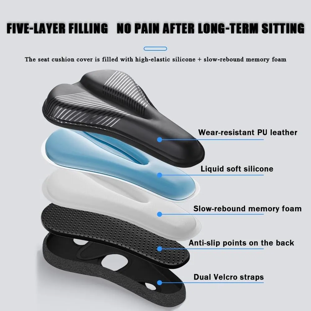 Bike Seat Cushion for Giant Contend AR 1 Contend AR 2 Contend AR 3 Contend AR 4, Memory Foam & Gel Padded Cover Bicycle Seat for Men Women Shock-Absorbing Comfort Bike Seat Pad,C