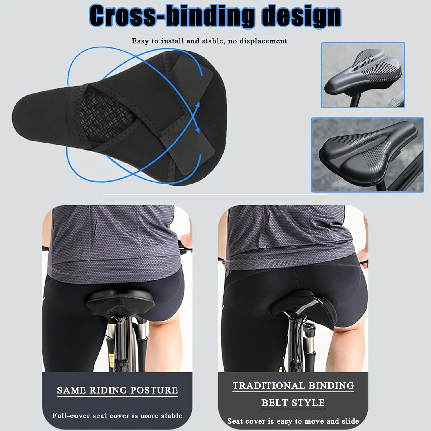 Bike Seat Cushion for Giant Contend AR 1 Contend AR 2 Contend AR 3 Contend AR 4, Memory Foam & Gel Padded Cover Bicycle Seat for Men Women Shock-Absorbing Comfort Bike Seat Pad,C