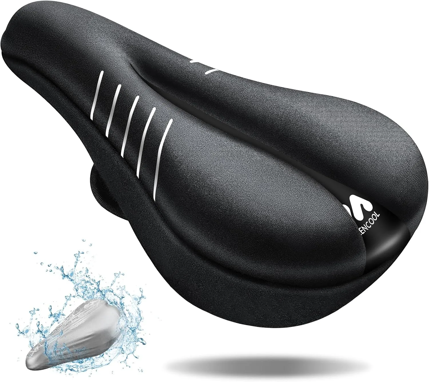 Bike Seat Cushion - Gel Padded Bike Seat Cover for Men Women Comfort, Adjustable Velcro Secure Bicycle Seat Cushion Compatible with Peloton, Indoor & Outdoor Bicycle Seat(11"x7")